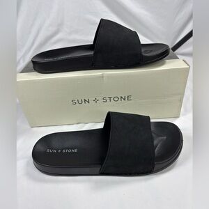 SUN + STONE “Ian” Black Slide Sandals • Size‎ 10 Men’s 🖤 NWB